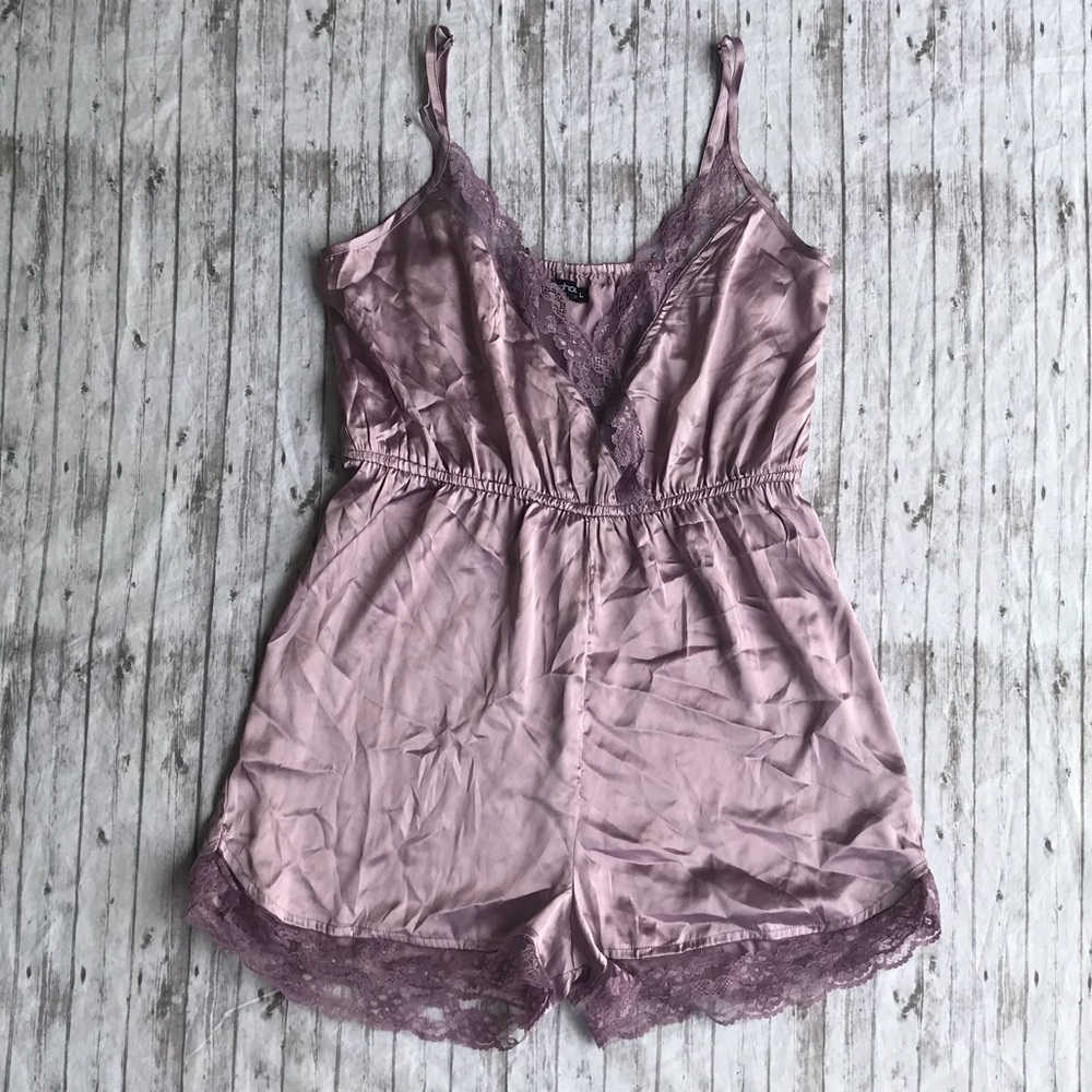 Boohoo Plum Velvet Pajama Romper